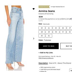 Citizens of Humanity Annina Jeans in Tularosa